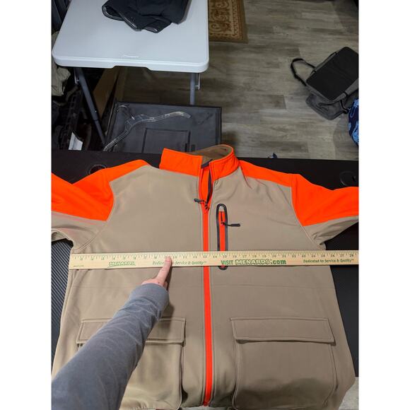GameHide Bird Hunting Jacket Tan Blaze Orange Fleece Lined Size XL Shell Pockets - Picture 7 of 12